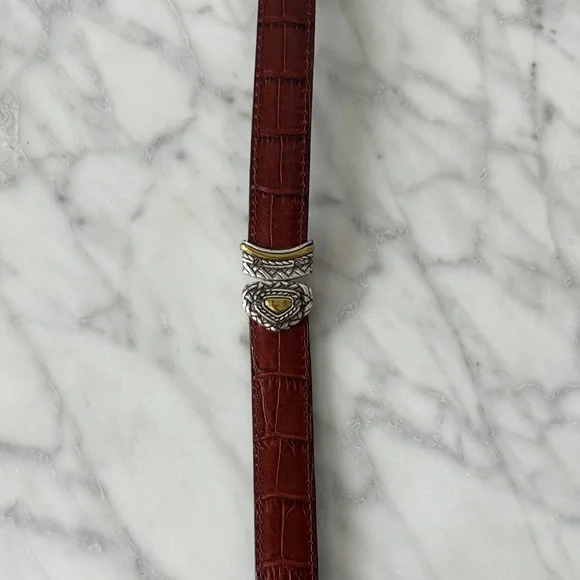 🌼BRIGHTON🌼 Marcus Mixed Metal Reversible Black and Brown Leather Belt, Size M 30 - Picture 6 of 16